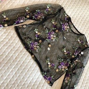 Sheer flower crop top